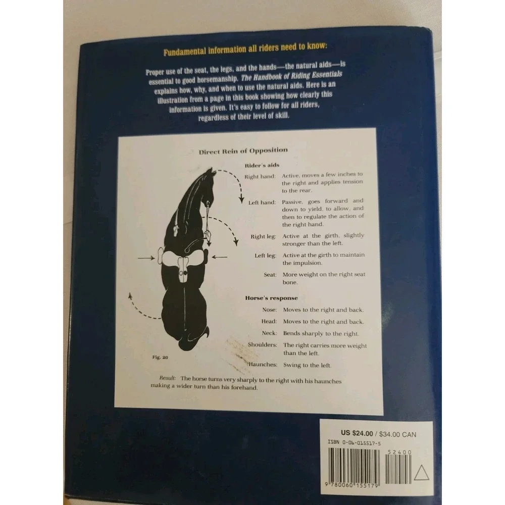 The Handbook of Riding Essentials François Lemaire de Ruffieu Hardcover Horse R…